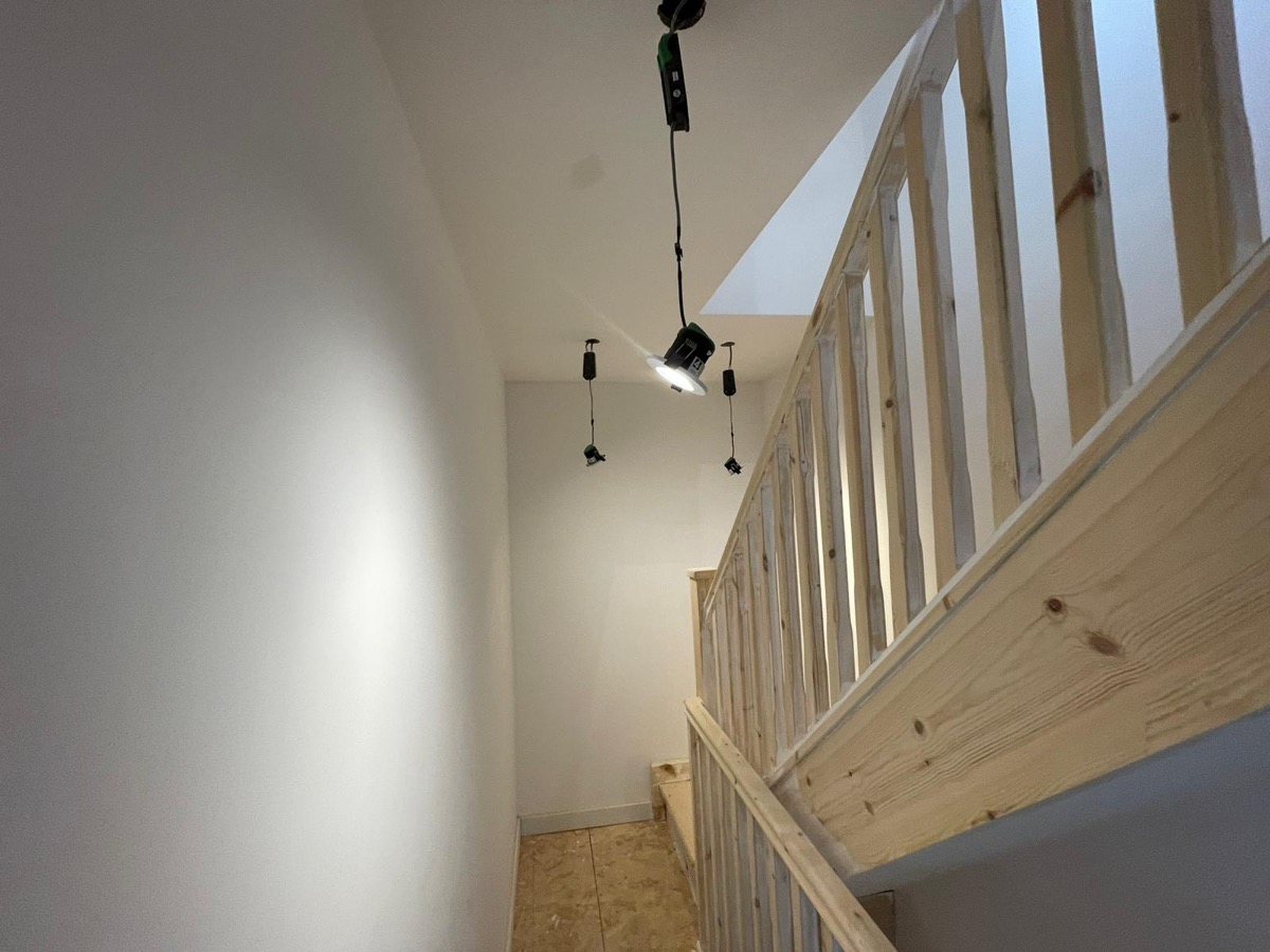 Loft staircase with bannister
